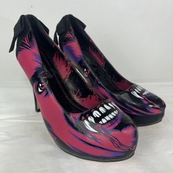 Iron Fist Wolf Beater Werewolf Red Faux Leather Heels Size 10 Goth Punk Horror Monster Halloween high heels 