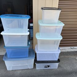(9) Storage Containers-Totes-Bins
