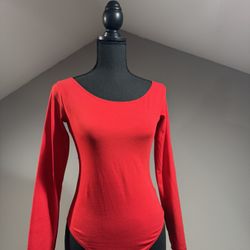 XS Red Long Sleeve Bodysuit