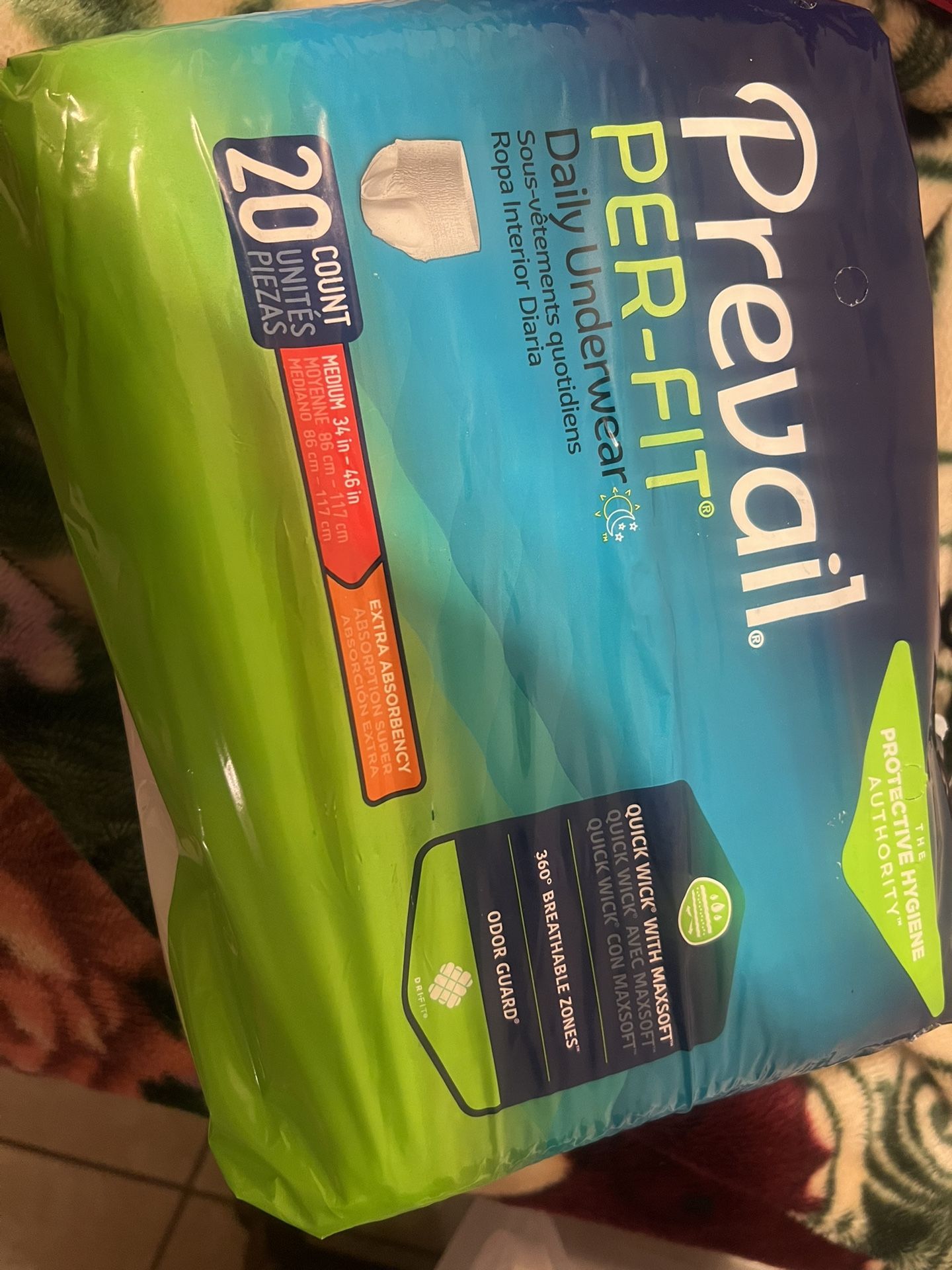 Adult diapers, size medium