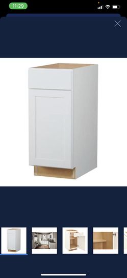 Diamond now arcadia 15 in w x 35 in H x 23.75 in D truecolor white door brawer base stock cabinet