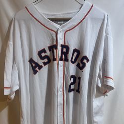 Zack Greinke Jersey Men's X-Large Houston Astros White Shirt Used Good Condition $15 Meet Up In Irving @dfwgoods 