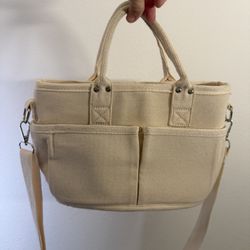  Mini Canvas Messenger Bag (Beige)