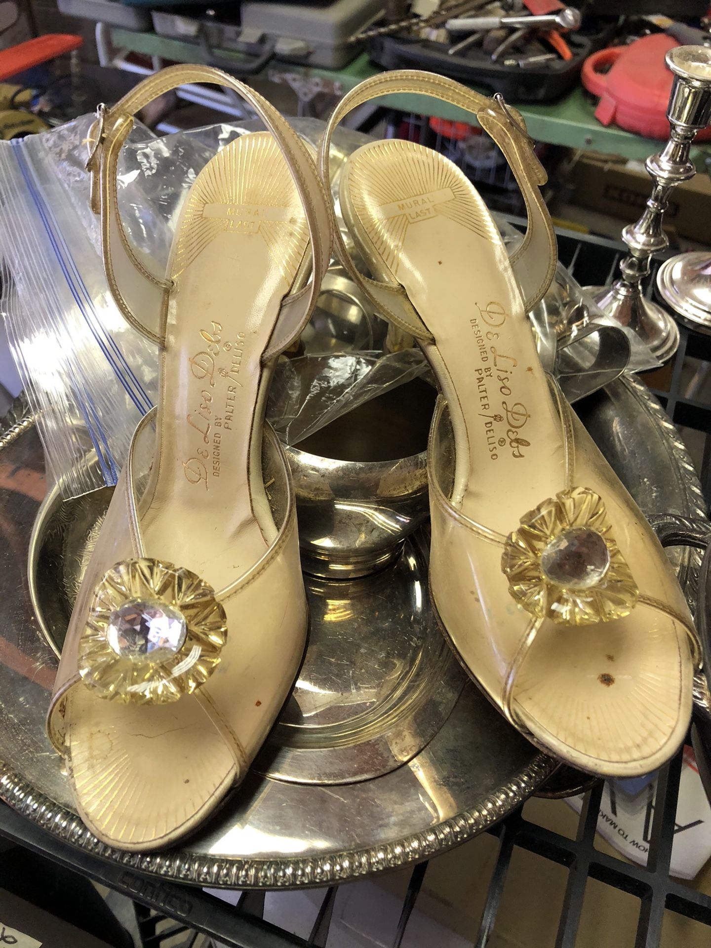 Vintage Glass Slippers From 1940’s Size 7