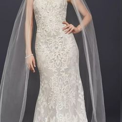 Oleg Cassini Strapless Wedding Dress Size 6