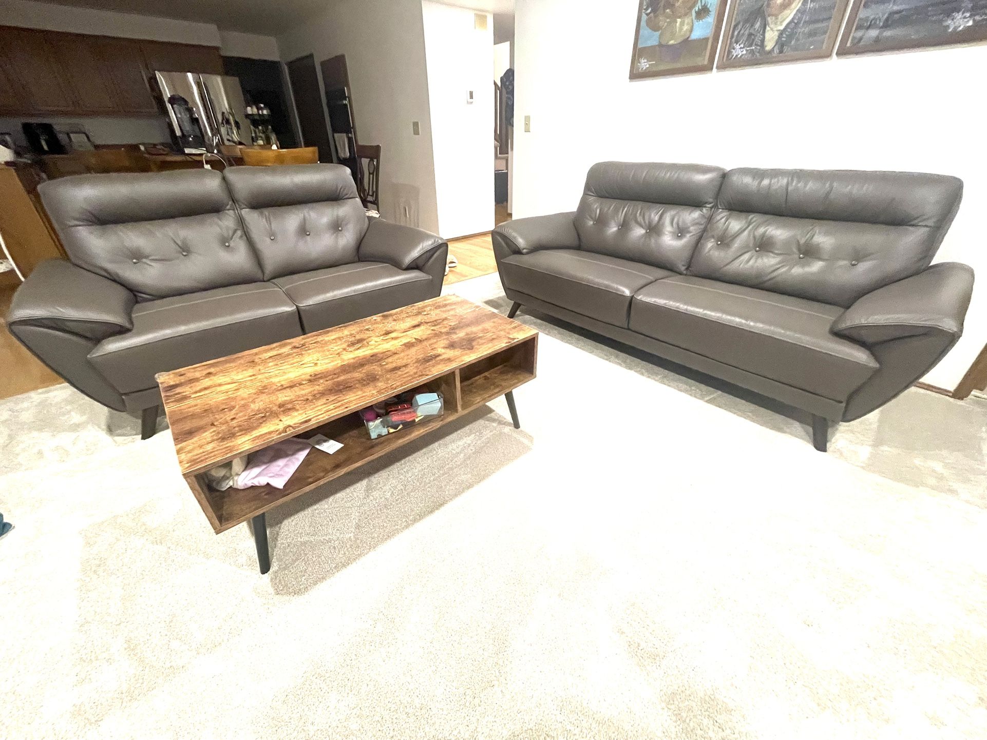 Two-Piece Modern Couch Set - Excellent Condition