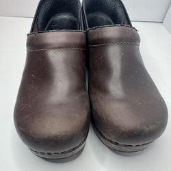 Dansko Brown Leather Professional Clogs Women's Size EU40