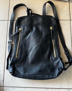 black leather backpack from Margot