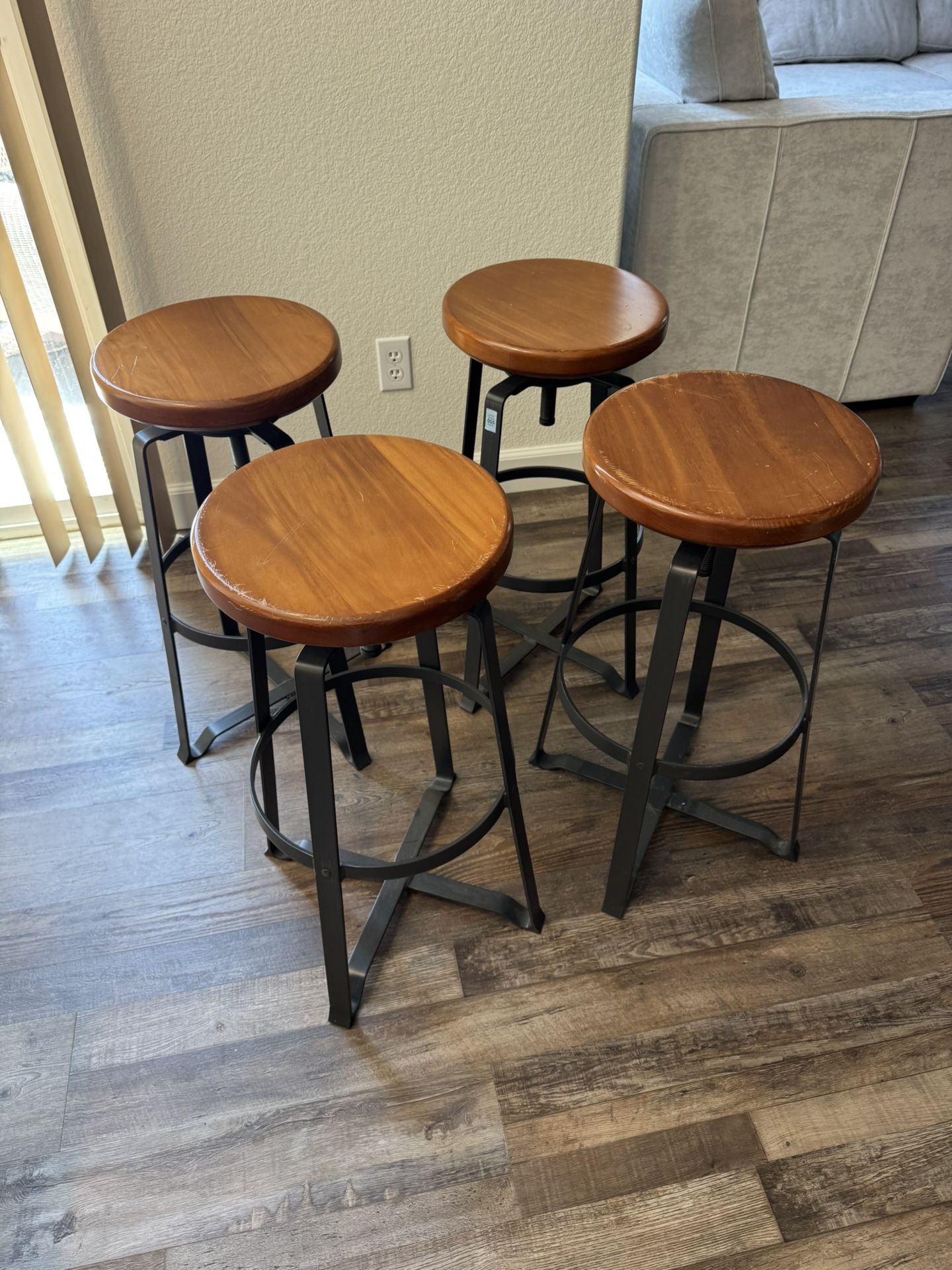 4 West Elm Adjustable Bar Stools
