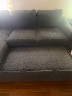 Gray Fabric sofa with storage