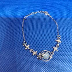Celestial Silver Bracelet With Star Accents 
