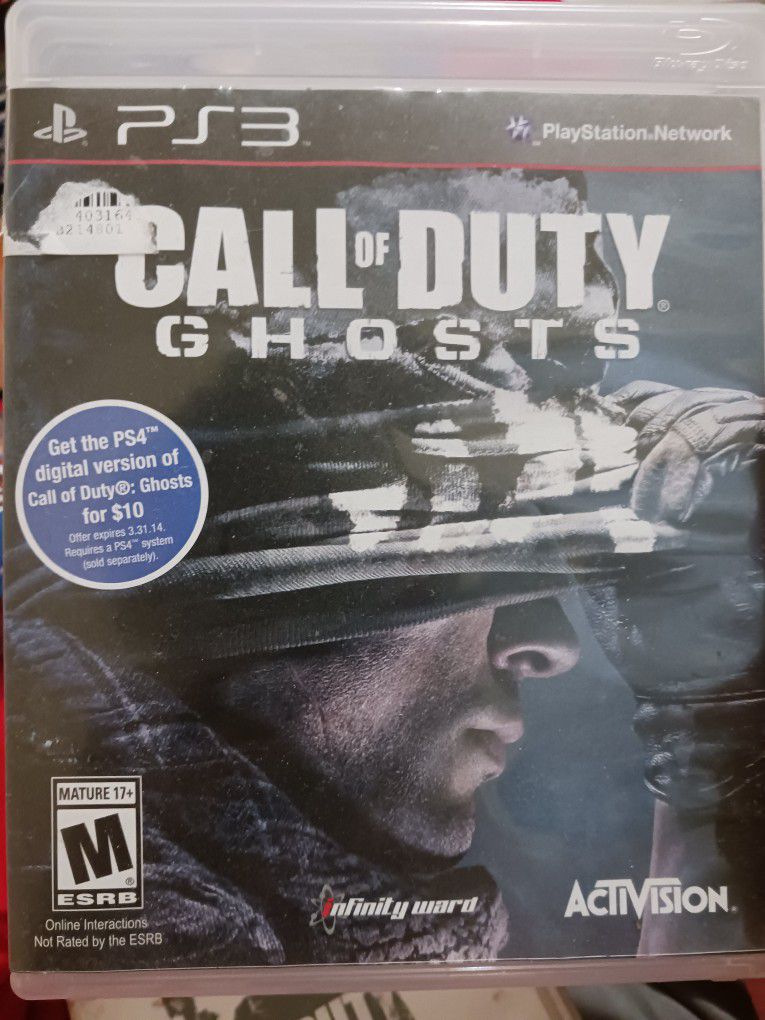 PS3 COD GHOSTS $10
