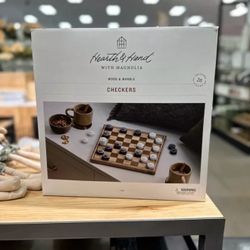 New Hearth & Hand with Magnolia Wood & Marble Checkers Board Game