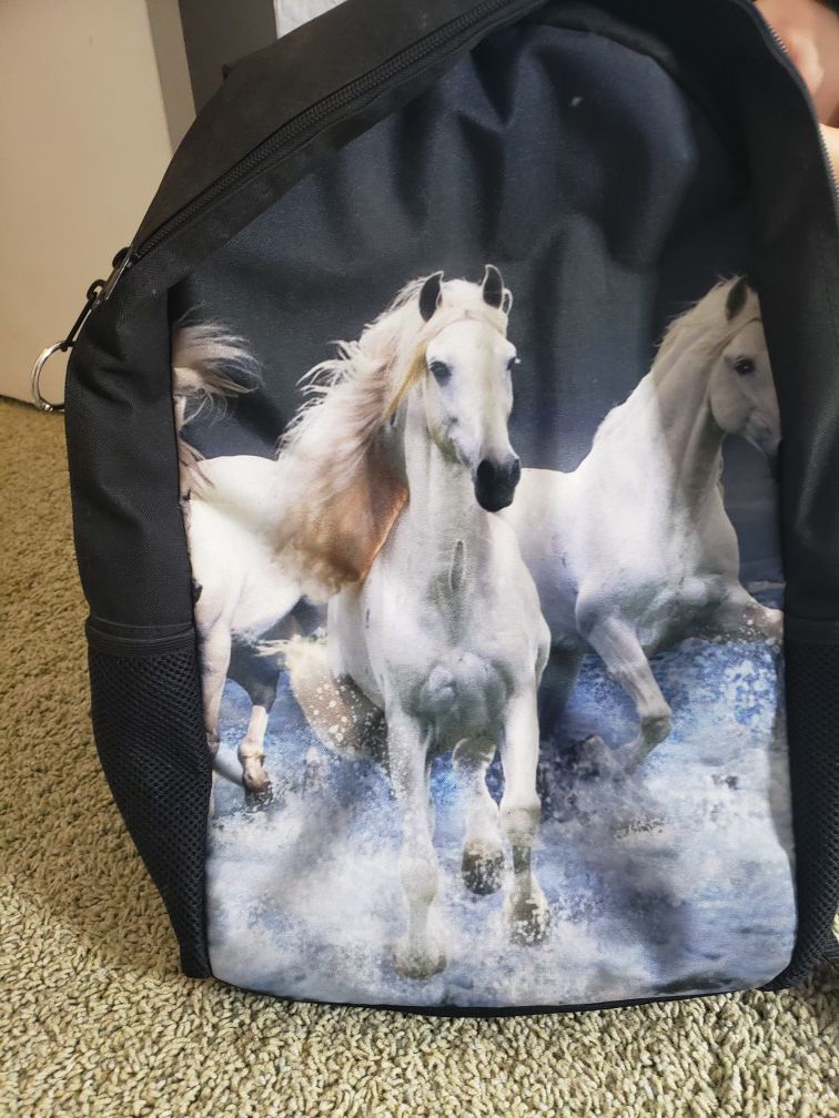 Backpack w/ horse print.$5