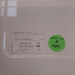 GE Energy Star 7.8 Cu Ft. Capacity Smart Front Load Electric Dryer With Steam And Sanitize cycle