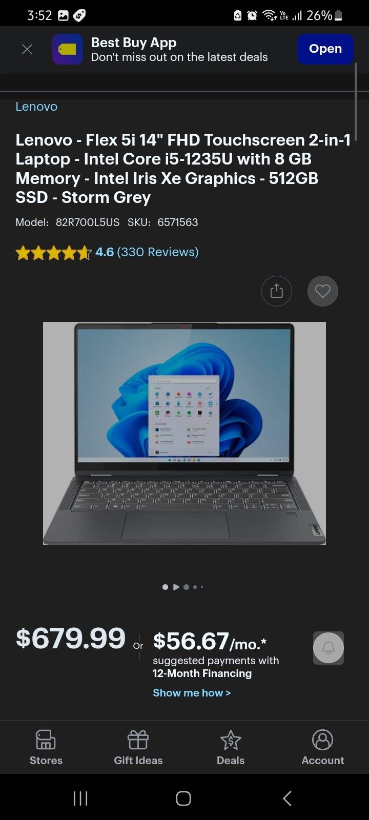 Lenovo 2 In 1 Laptop Rarely Used!
