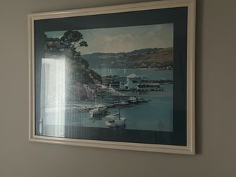 Framed Coastal Harbor Art Print