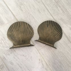 Brass Shell Book Ends 
