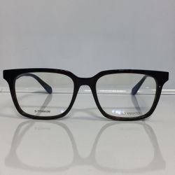 New Kio Yamato KP-191U col.32 Shiny Havana Plastic Unisex Retro Eyeglasses 52mm