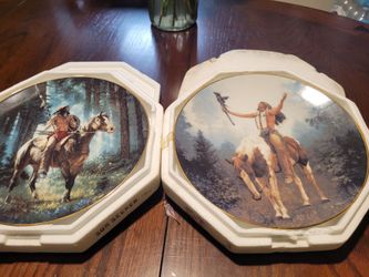2 collector plates the Hamilton Collection Mystic Warriors