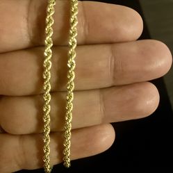 14k Gold Rope Chain Necklace 