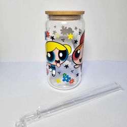 Powerpuff Girls 16oz Glass Cup