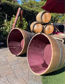 Wine barrel planters