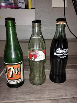 3 collectable soda bottle