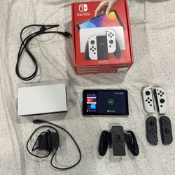 Nintendo Switch OLED (White With 2 Extra Joy Cons And Mario Odyssey)