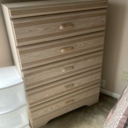 His and her dressers with Mira, matching nightstand, queen mattress with boxspring, solid wood