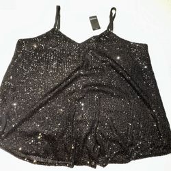 2X BLACK SEQUINS TOP BY TORRID 