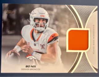 2026 Topps Bo Nix NFL Material NFLM-BN Broncos Player Worn Relic