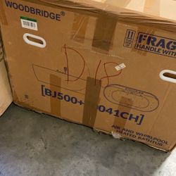 BJ500+F0041CH  72" x 35-3/8" Whirlpool and Air Bath Heated Soaking Combination Tub with Adjustable Speed Air Blower, Tub Filler and Display Control Pa