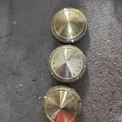 3 Plymouth Dog Dish Hubcaps 
