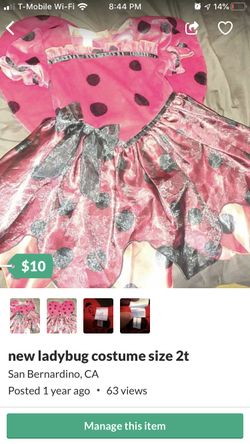New ladybug costume size 2t