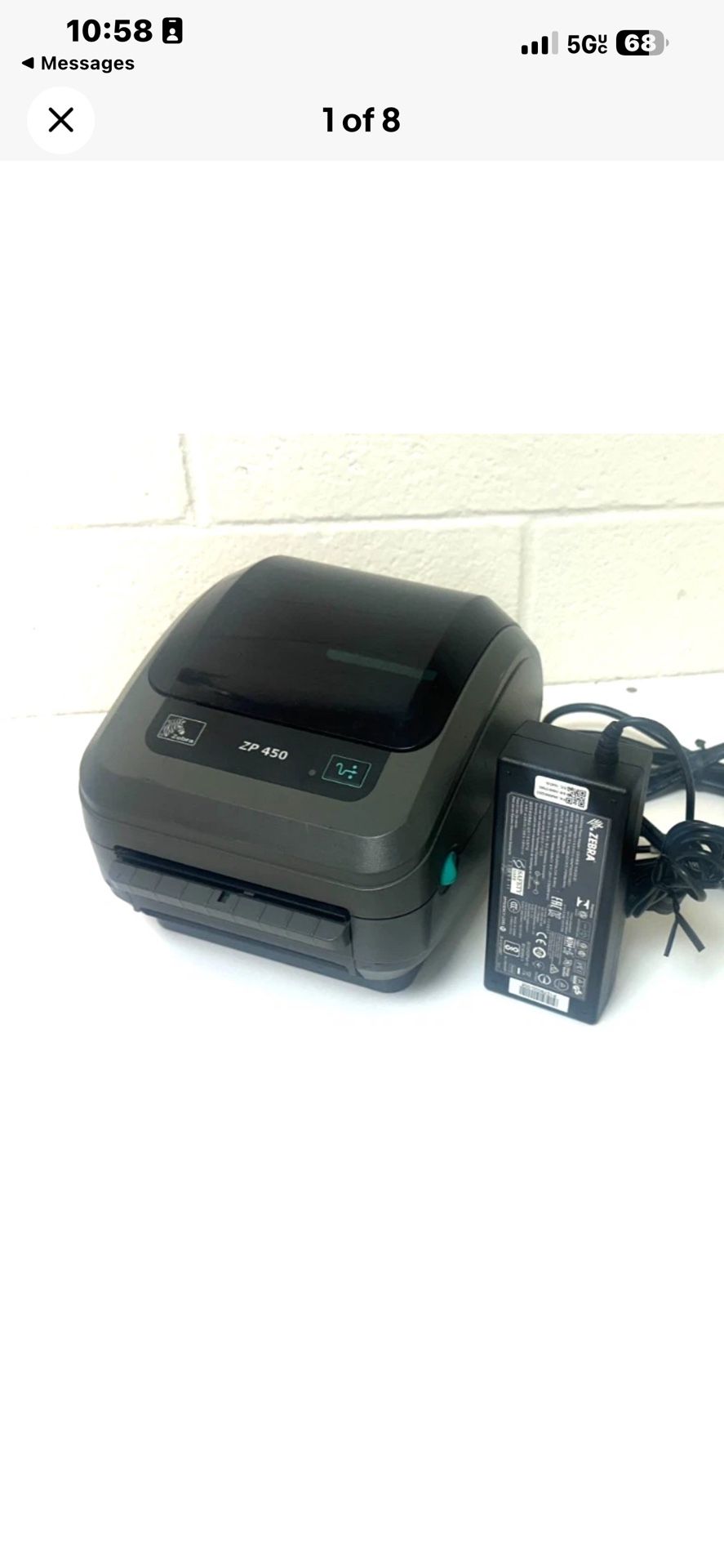 Zebra ZP450 Thermal Label Printer w USB Paralell/Serial + Power Supply & USB