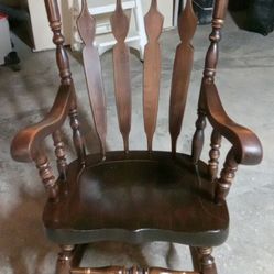 Vintage American Large Solid Rocking Chair