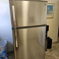$700 OBO - Kenmore Top-Freezer Refrigerator and 21 Cubic Ft. Total Capacity, Stainless Steel