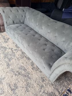 Kari Velvet Sofa — Gray Modern and Elegant