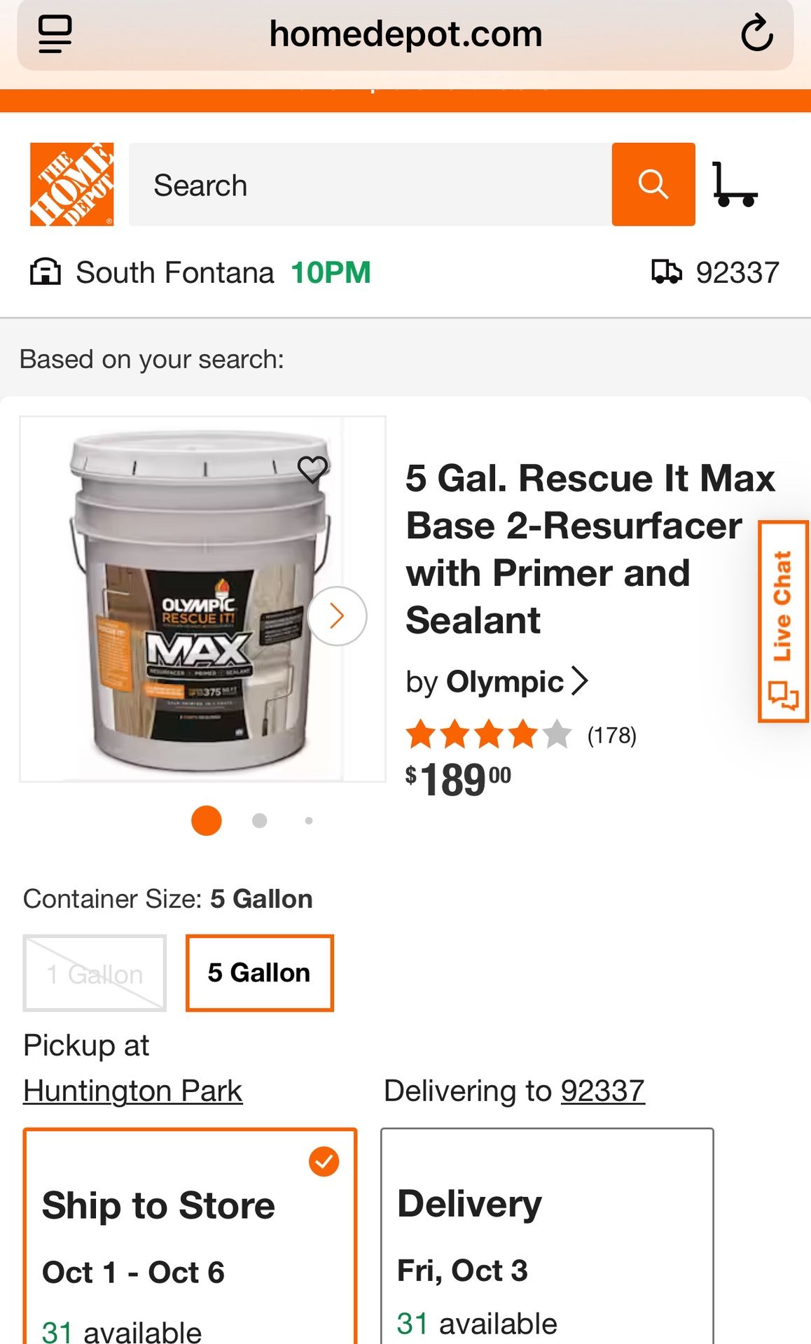 Olympic 5 Gal. Rescue It Max Base 2-Resurfacer with Primer and Sealant
