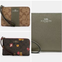 Mother’s Day coach Leather Wristlets Zipper Wallet New $45 Each