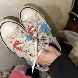 Kids Size 2 Converse With Splatter Paint 