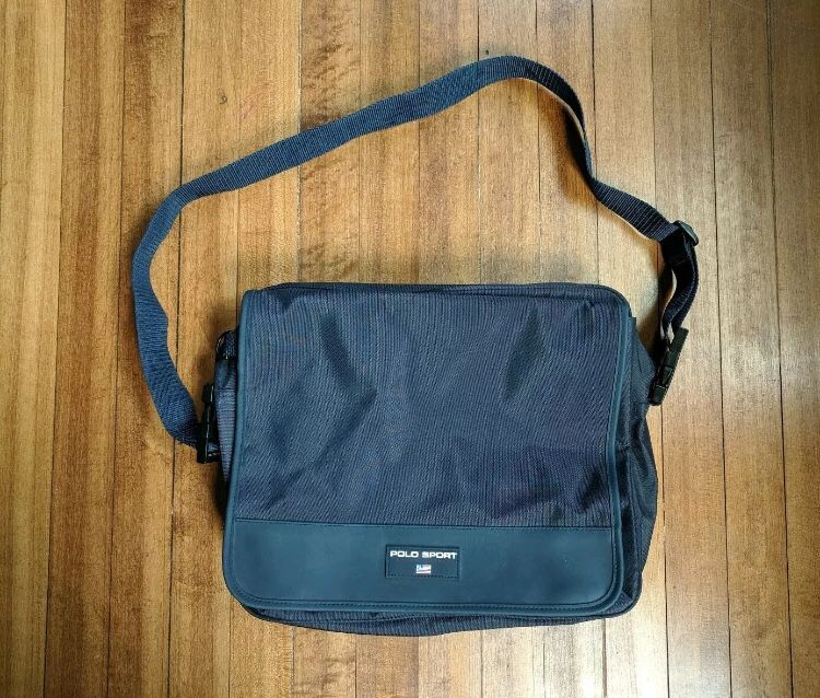 Vintage 90’s Polo Ralph Lauren Sport side/messenger bag Navy Blue Retro USA