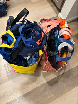 20 reusable cloth and plastic bags