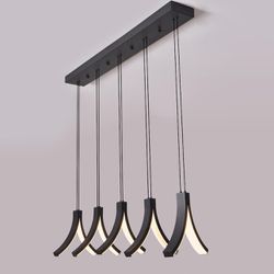 5 Lights Linear LED Chandeliers, Dimmable Linear Pendant