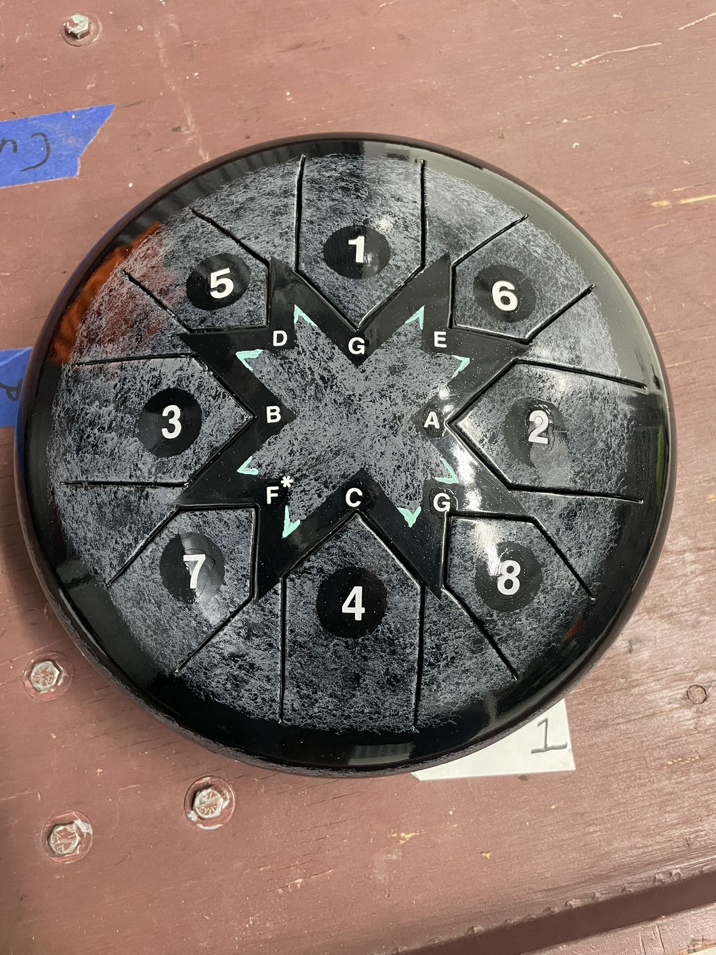 Tounge Drum, Powder Coated Finish, Black and Grey Scale Of G.