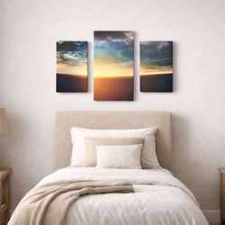 Modern 3-Panel Sunset Wall Art Set