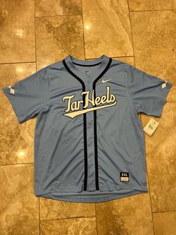 Rare New Nike North Carolina Tarheels Baseball Jersey Blue Dri-Fit Vapor Size 2XL runs Slim Fit