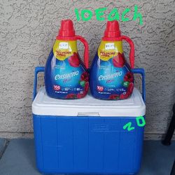 Ice Chest $20 Brand New Fabric Softener Bottles $10 Each 125 Loads Each Huge Sale Read Description