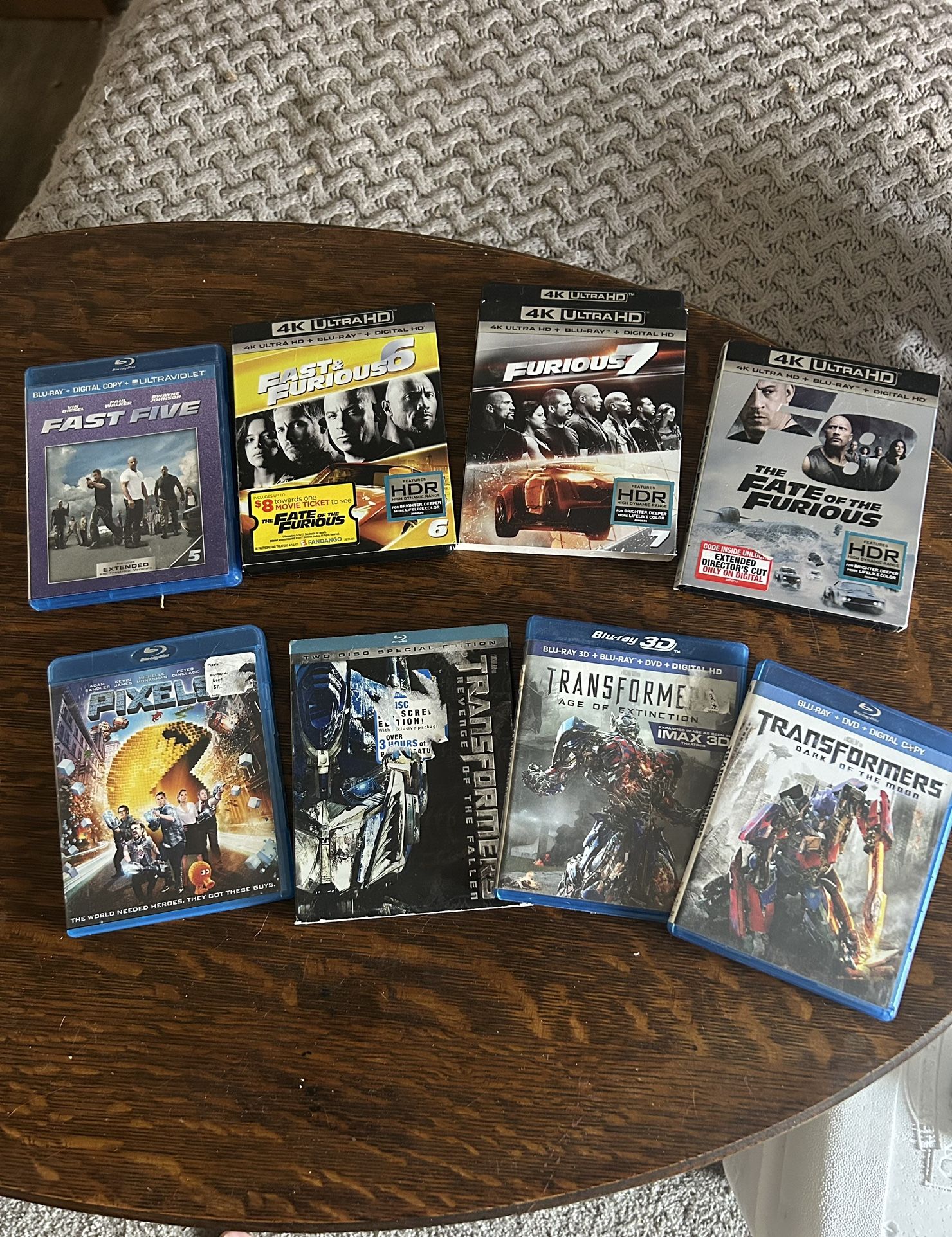 FAST & FURIOUS / TRANSFORMERS BLU RAY DVDS